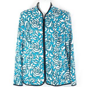 A Dressing Woman Shiny Turquoise & Black Jacket XL